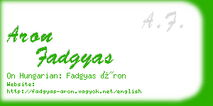 aron fadgyas business card